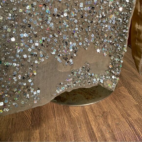 BG Haute silver all over sequin strapless evening prom gown size 2 - Picture 4 of 16